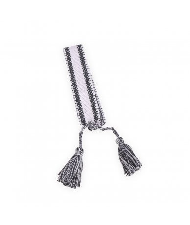 PULSERA CON POMPONES BLANCA